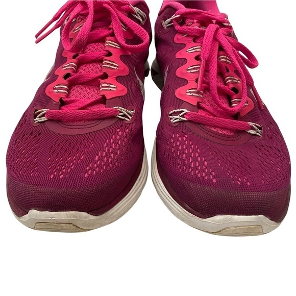 Nike Lunarglide 5 Running Shoes Mesh Raspberry Pink Sz 9.5 Preowned - Picture 5 of 13